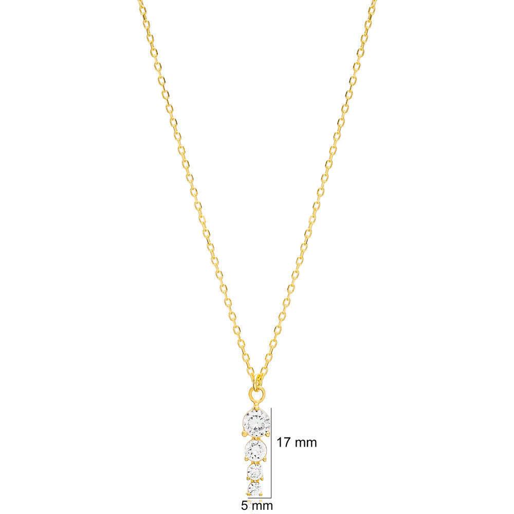 Elegant Zircon Stone Round Design Charm Necklace Pendant Handmade 925 Sterling Silver Jewelry