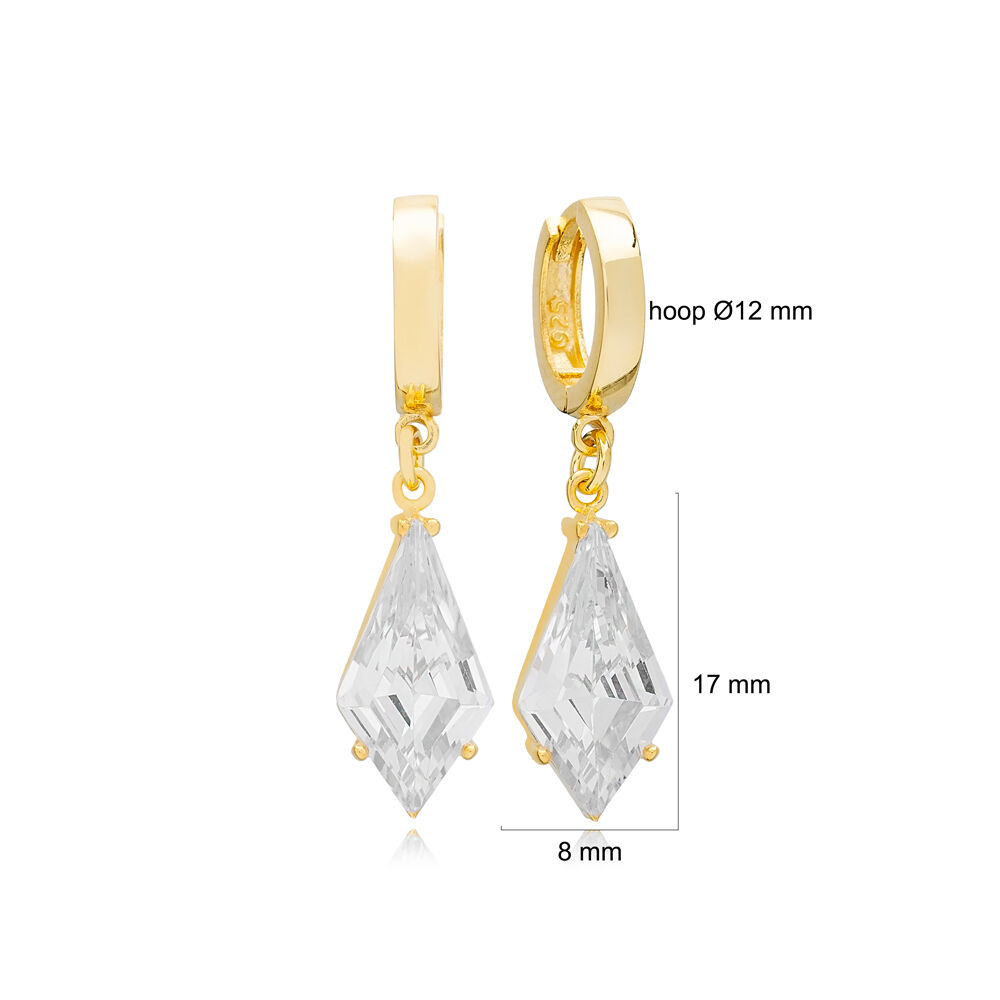 Geometric Design Dangle Earrings Turkish Wholesale 925 Sterling Silver Jewelry