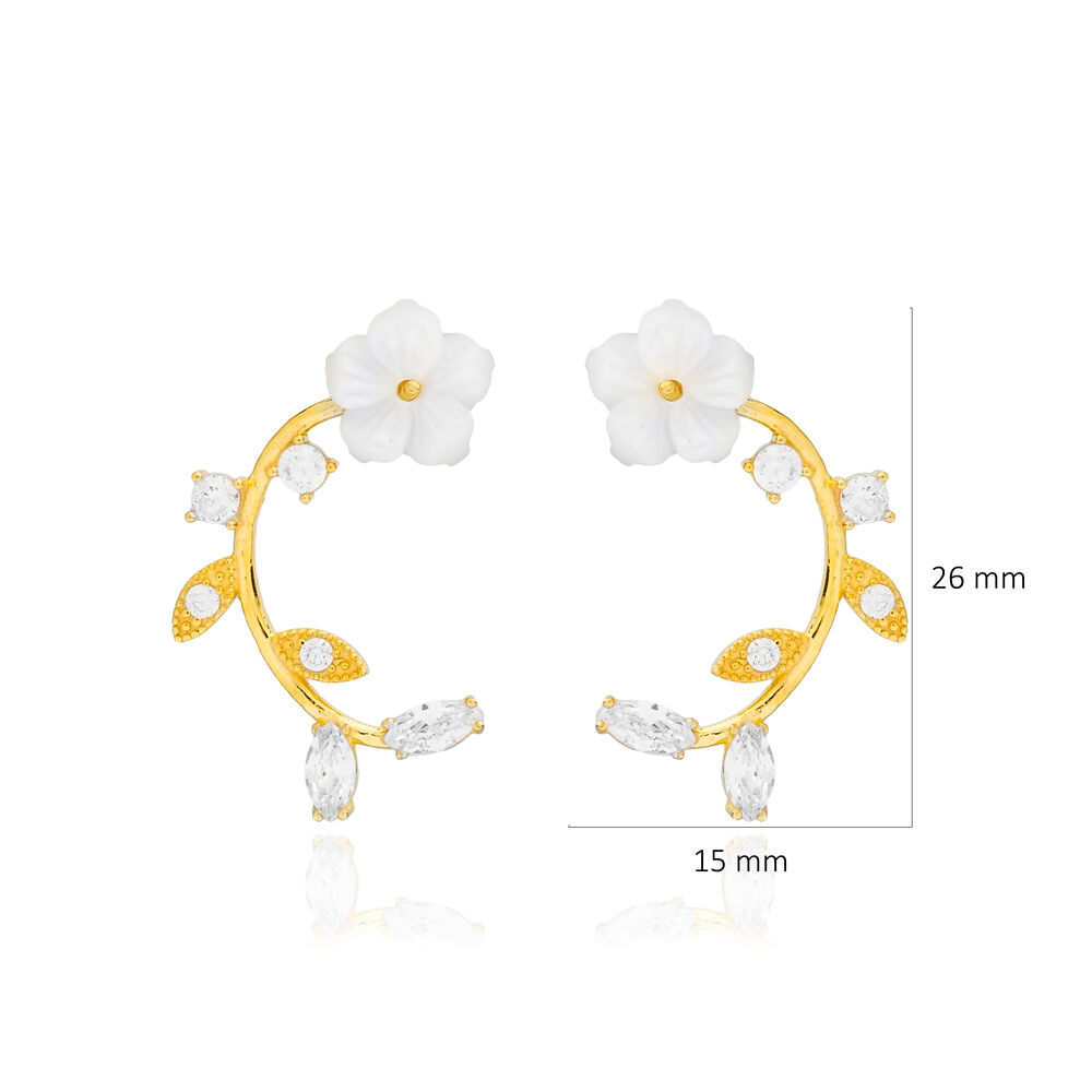 Flower Charm Marquise CZ Stone Summer Collection Stud Earring Wholesale 925 Sterling Silver Jewelry