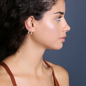 Zircon Stone Pear Shape Drop Minimalist Stud Earrings Handmade 925 Sterling Silver Jewelry