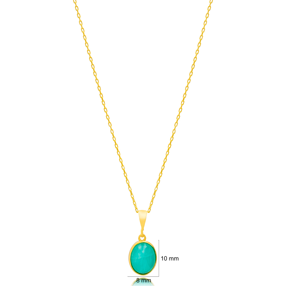 Amazonite Stone Elegant Design Charm Necklace Pendant 925 Sterling Silver Jewelry