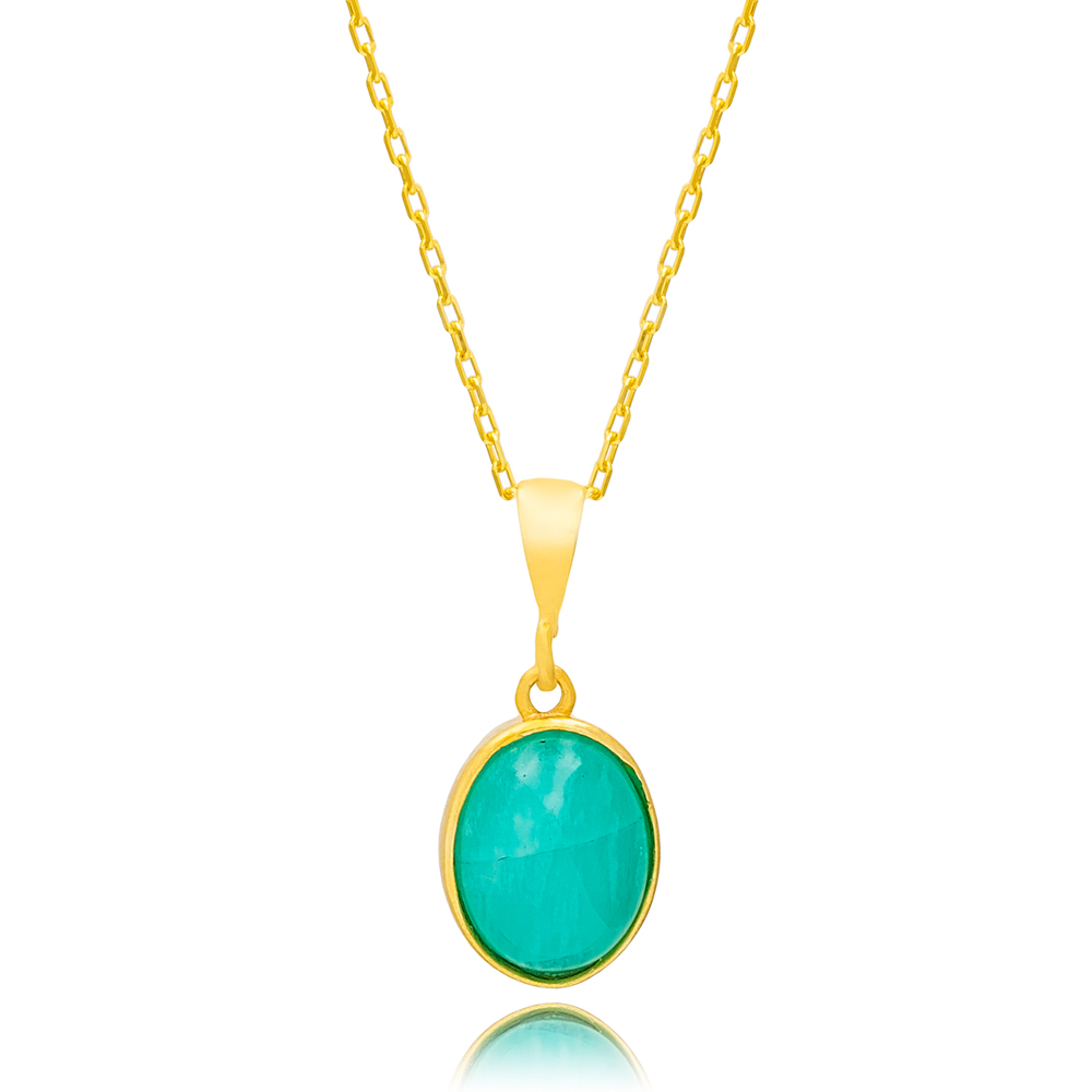 Amazonite Stone Elegant Design Charm Necklace Pendant 925 Sterling Silver Jewelry