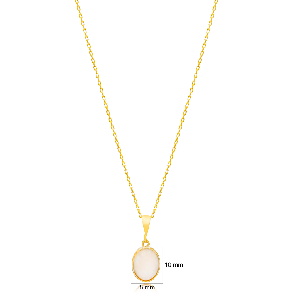 Moonstone Elegant Design Charm Necklace Pendant 925 Sterling Silver Jewelry
