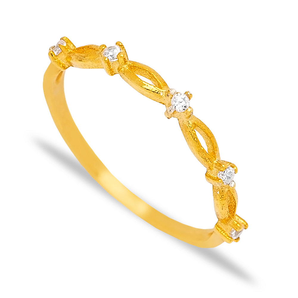 Cute Minimalist Shiny Zircon Stone Women Ring Handmade 925 Sterling Silver Jewelry