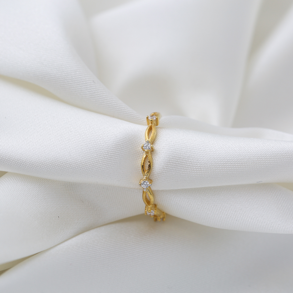 Cute Minimalist Shiny Zircon Stone Women Ring Handmade 925 Sterling Silver Jewelry