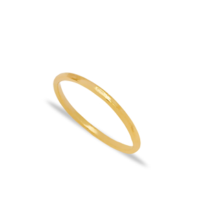 Minimalist Plain Women Ring Handmade Turkish Wholesale 925 Sterling Silver Jewelry