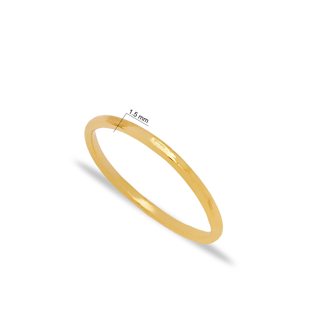 Minimalist Plain Women Ring Handmade Turkish Wholesale 925 Sterling Silver Jewelry