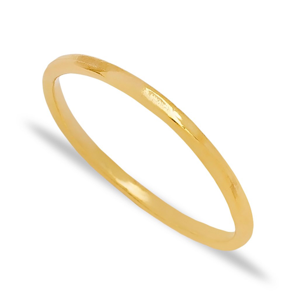 Minimalist Plain Women Ring Handmade Turkish Wholesale 925 Sterling Silver Jewelry