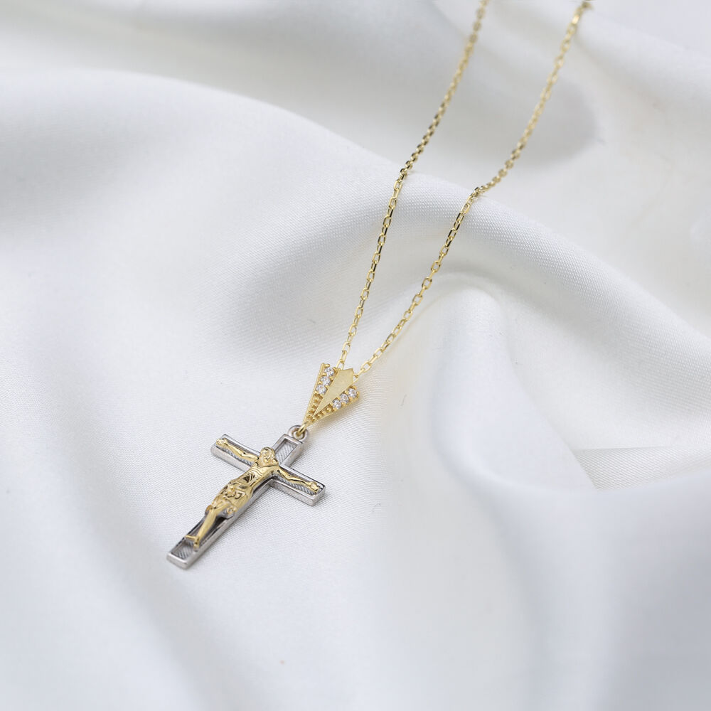 Popular Jesus Charm  Cross Necklace Pendant Wholesale Christian 925 Sterling Silver Jewelry