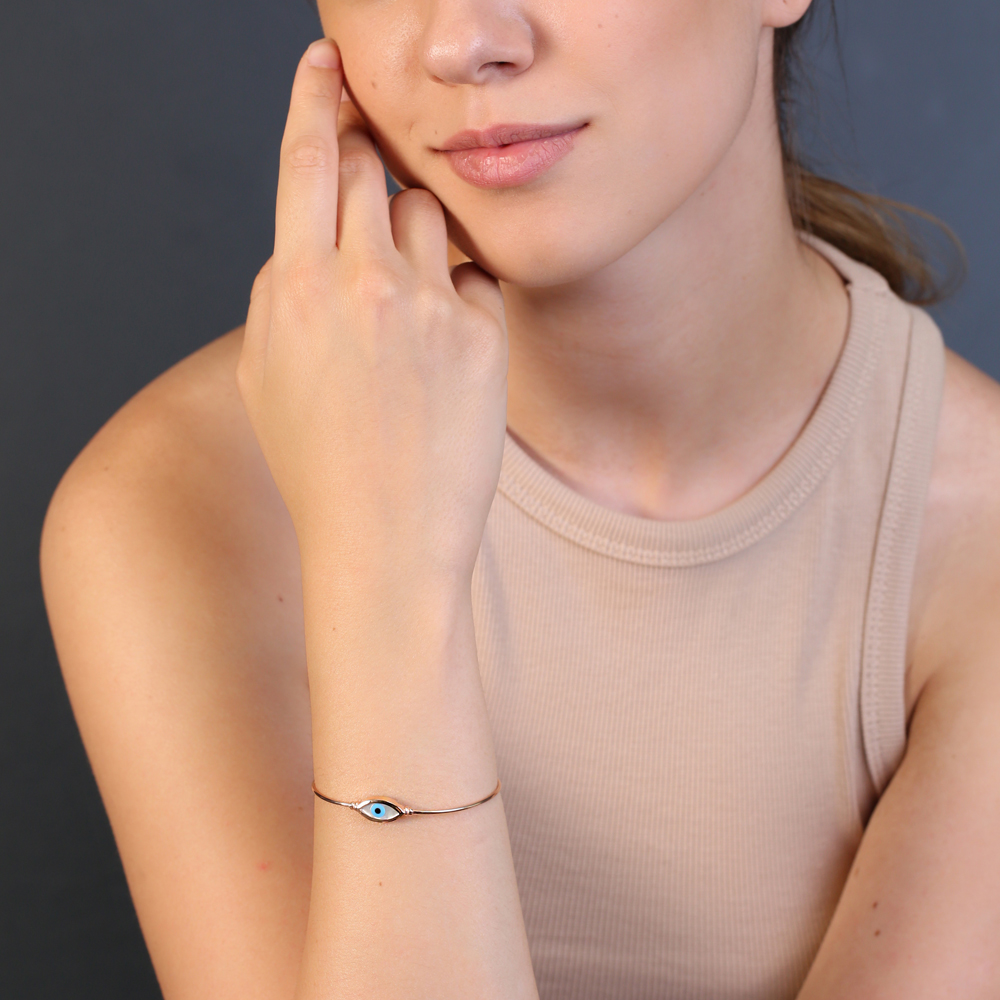 Evil Eyes Wholesale Handmade Turkish Sterling Silver Cuff Bangle