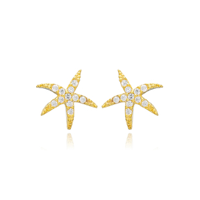 Starfish Design Cute Stud Earrings Wholesale Handcrafted 925 Sterling Silver Jewelry
