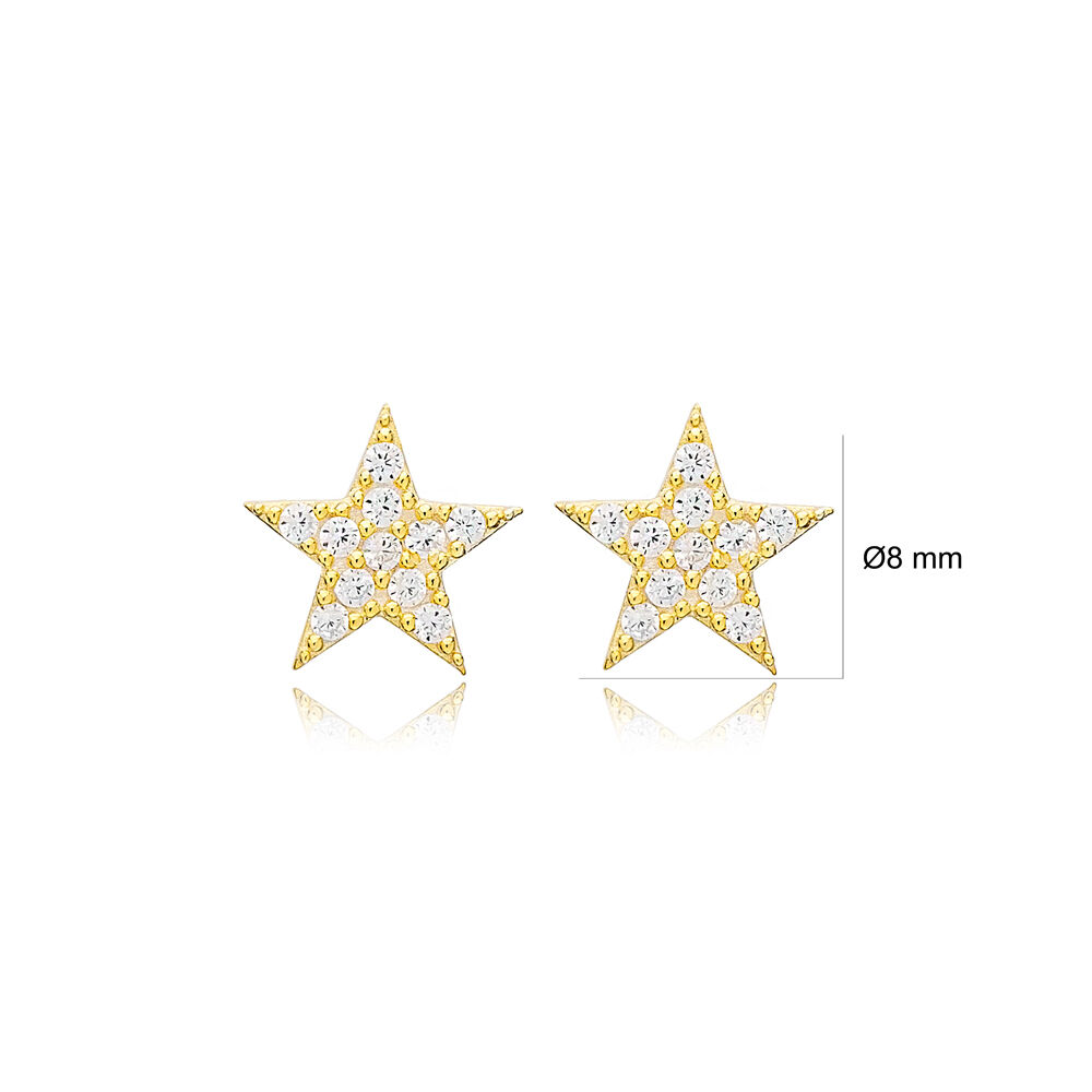 Star Design Cute Stud Earrings Wholesale Handcrafted 925 Sterling Silver Jewelry