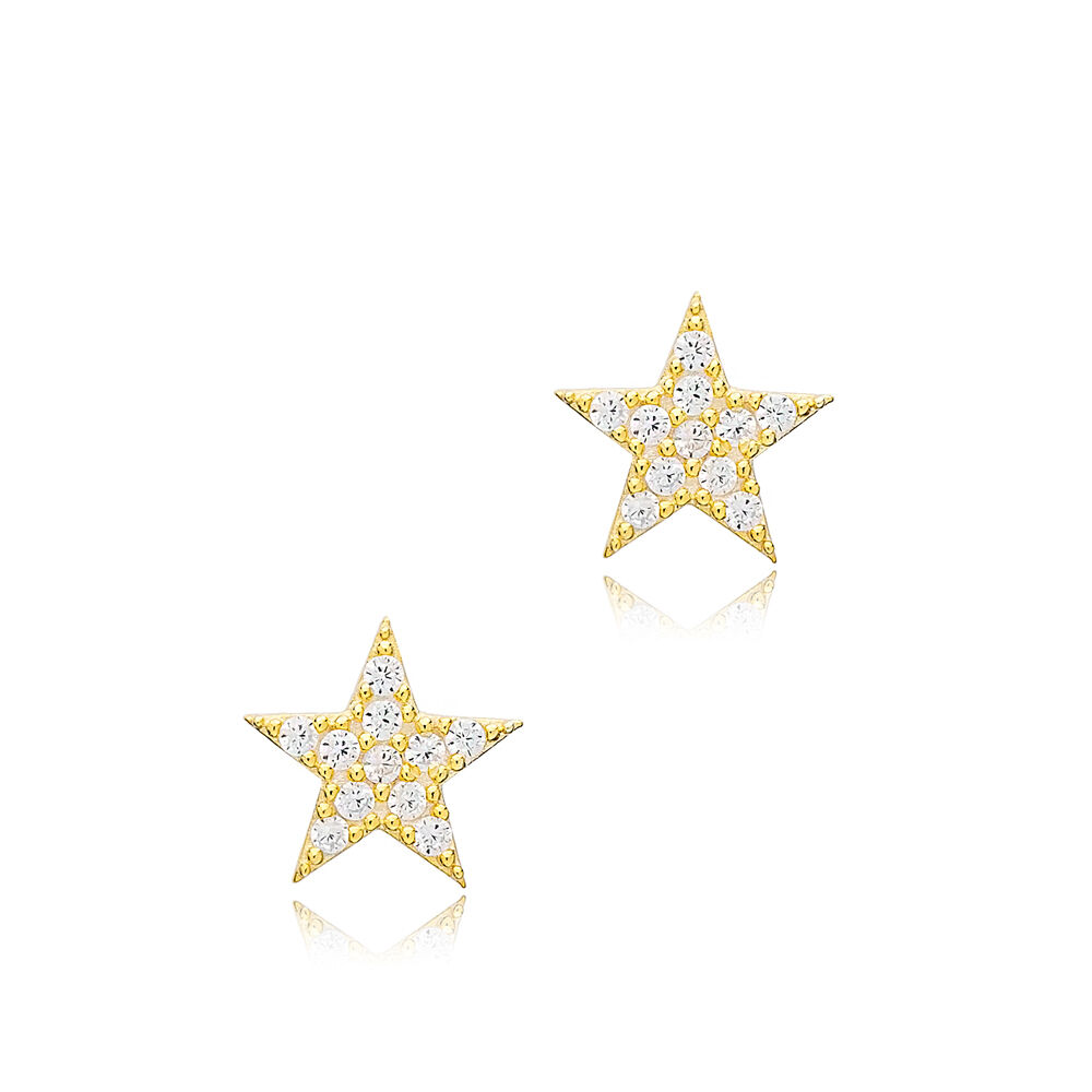 Star Design Cute Stud Earrings Wholesale Handcrafted 925 Sterling Silver Jewelry