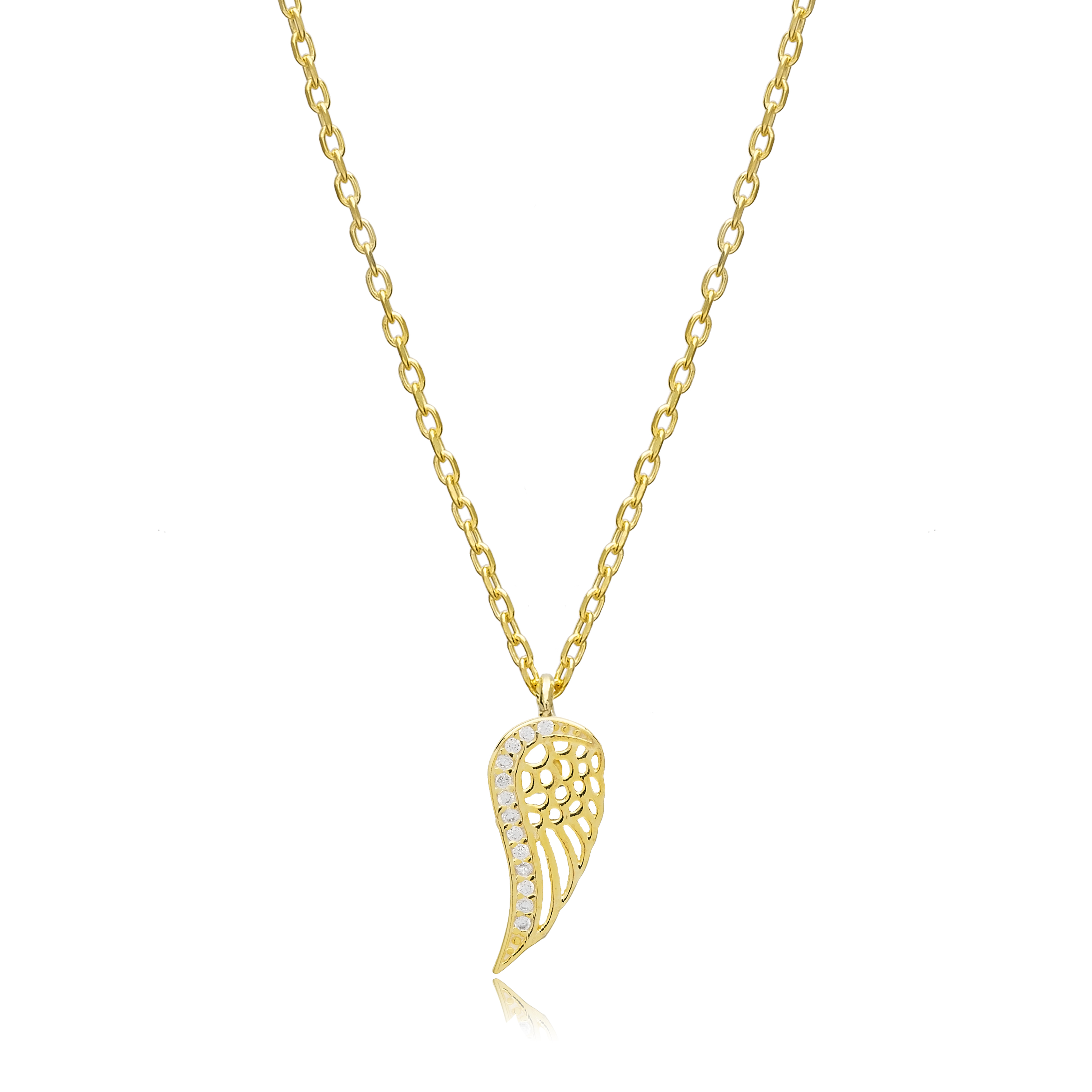 Minimalist Wing Design Necklace Pendant Turkish Wholesale 925 Sterling Silver Jewelry