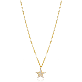 Star Design Charm Pendant Necklace Turkish Wholesale 925 Sterling Silver Jewelry