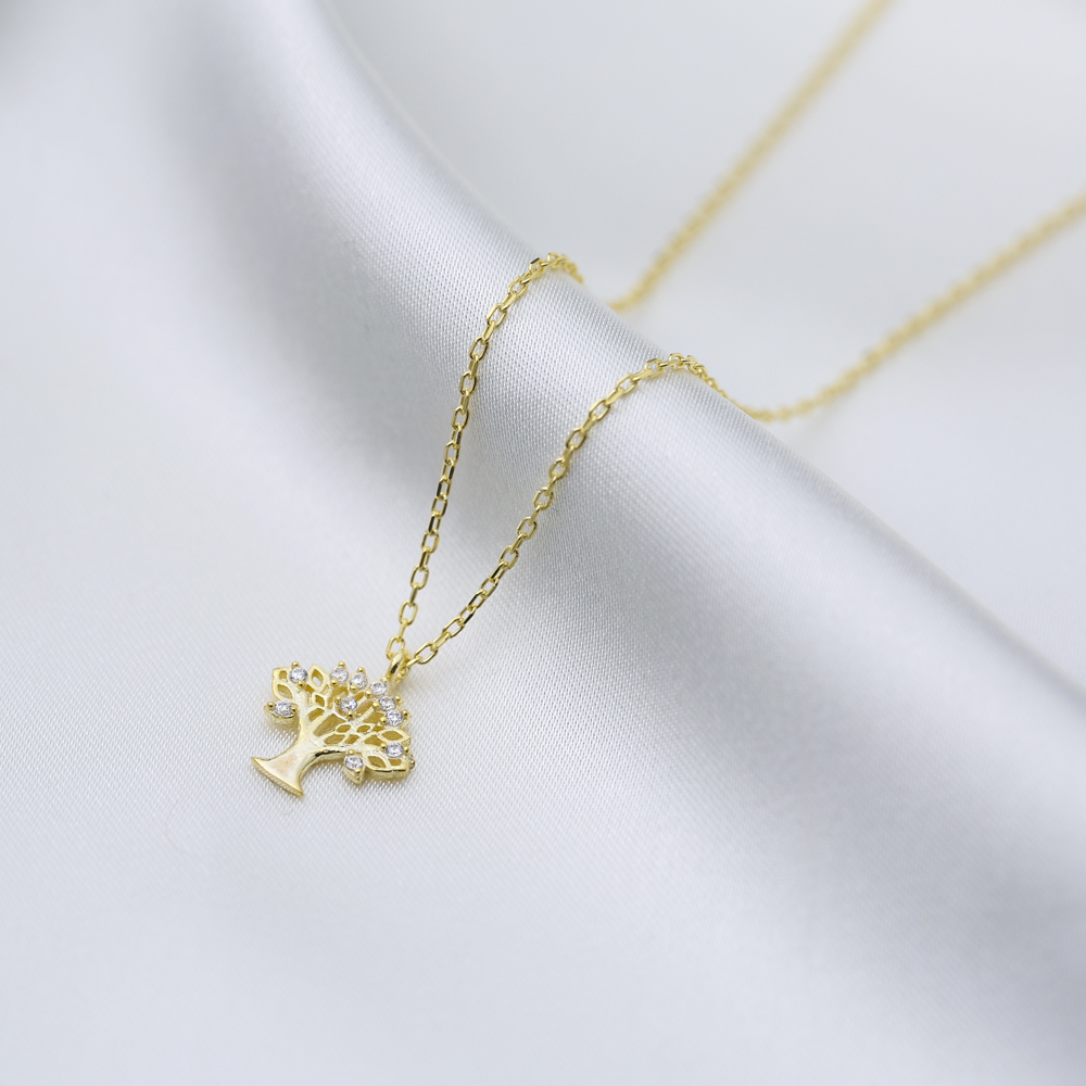 Tree Design Charm Necklace Pendant Wholesale 925 Sterling Silver Jewelry