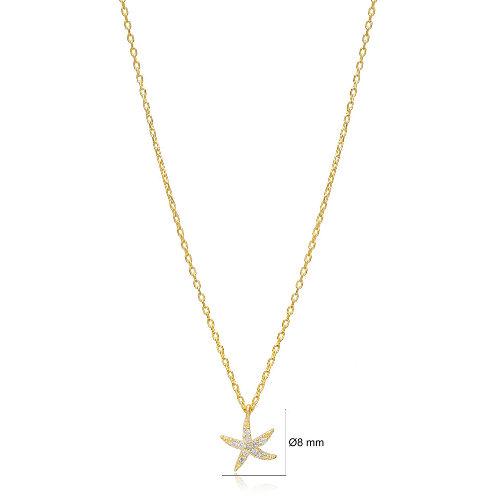 Starfish Design Charm Necklace Pendant Wholesale 925 Sterling Silver Jewelry