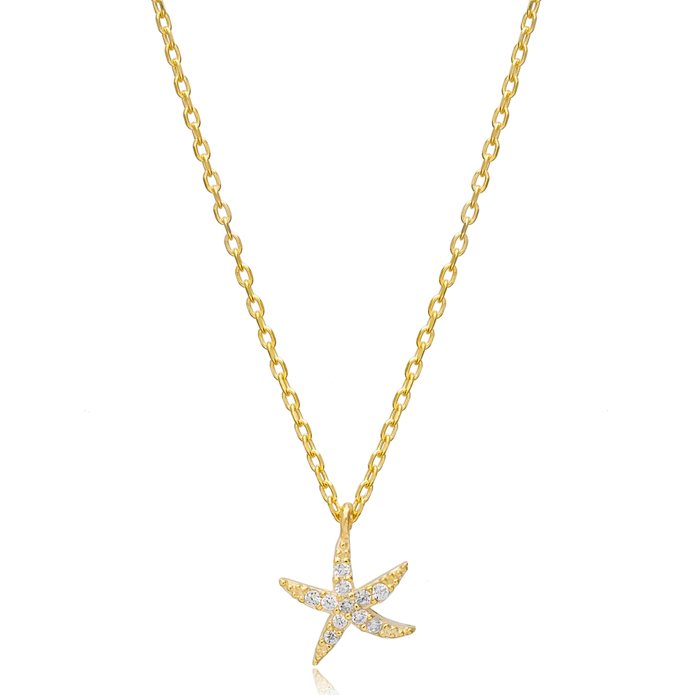 Starfish Design Charm Necklace Pendant Wholesale 925 Sterling Silver Jewelry
