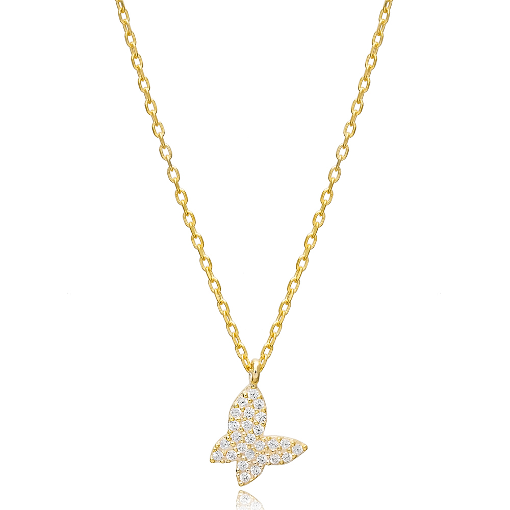 Butterfly Design Charm Necklace Pendant Wholesale 925 Sterling Silver Jewelry