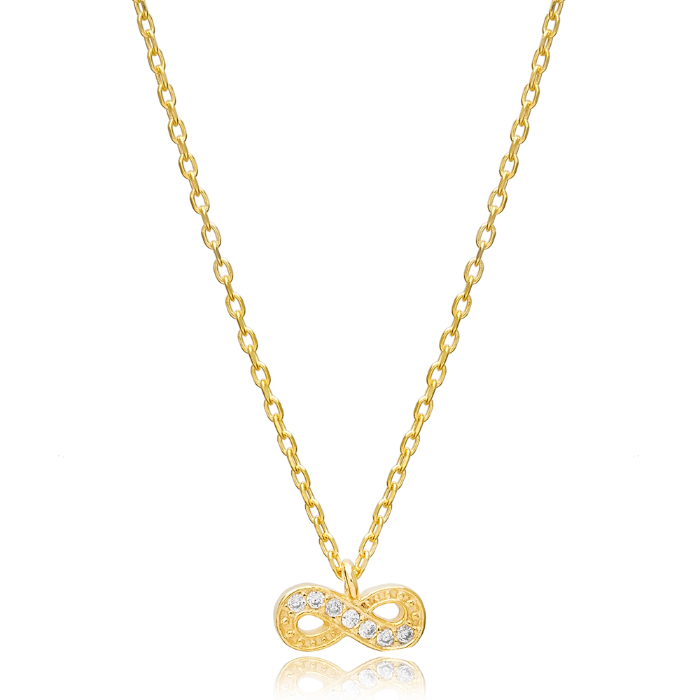 Infinity Design Eternity Charm Necklace Pendant Handmade 925 Sterling Silver Jewelry