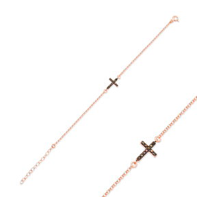 Minimalist Cross Design Bracelet Turkish Wholesale Handcraft 925 Sterling Silver Jewelry