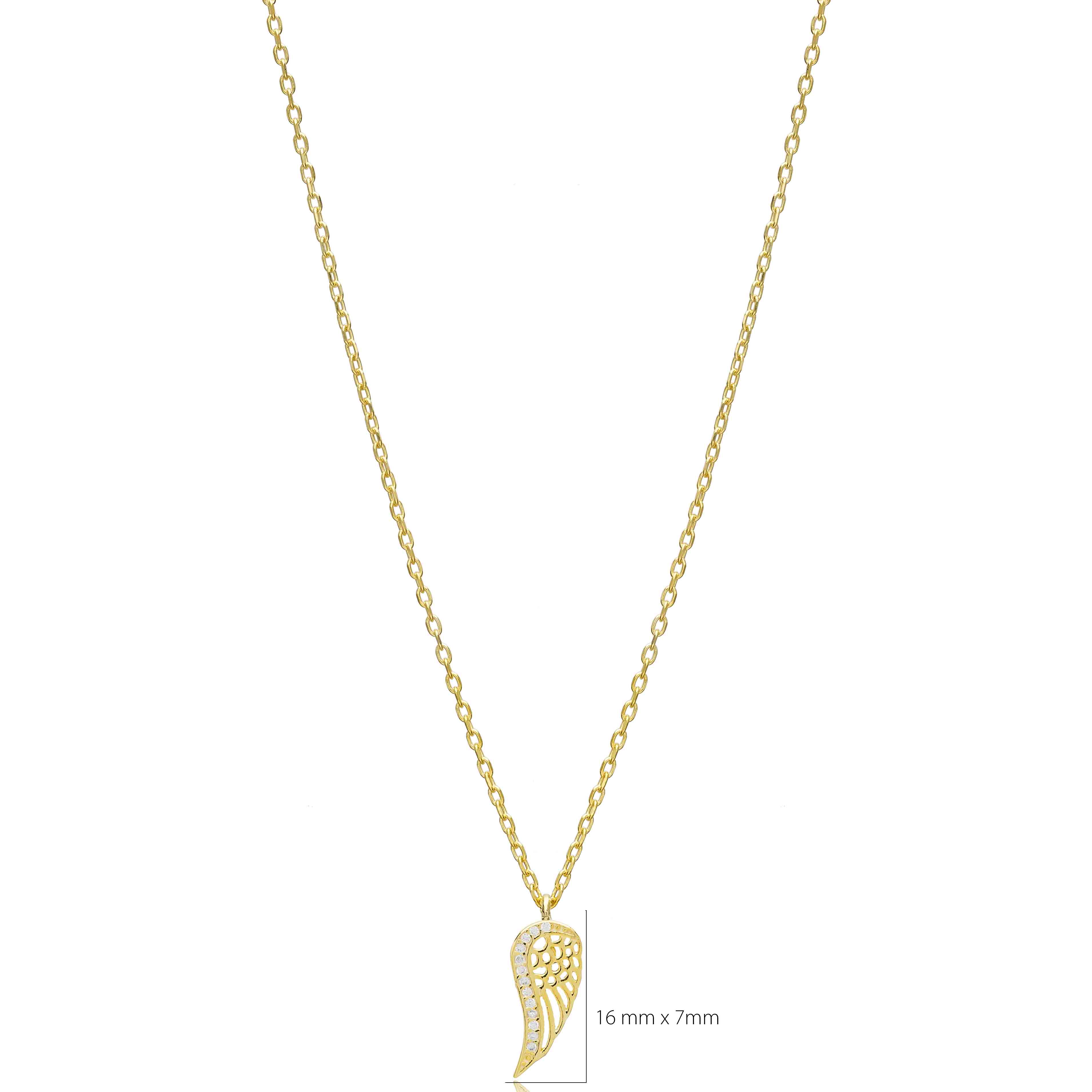 Minimalist Wing Design Necklace Pendant Turkish Wholesale 925 Sterling Silver Jewelry