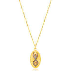 Hands Up Symbol Charm Necklace Pendant 22K Gold Plated 925 Sterling Silver Jewelry