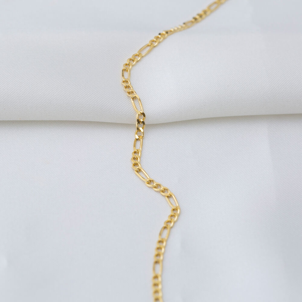 2 mm Figaro Chain Anklet Wholesale Handmade 925 Sterling Silver Jewelry