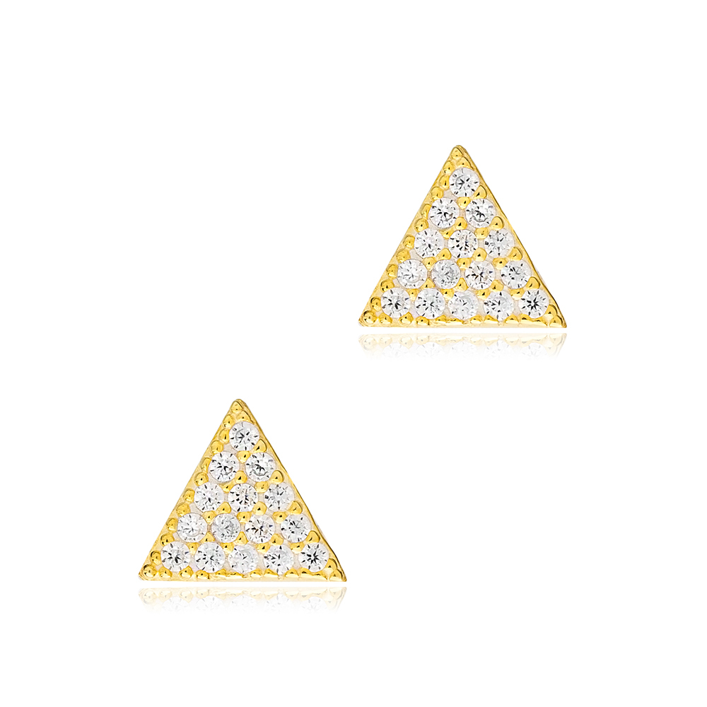 Triangle Sterling Silver Stud Earring Wholesale Handcrafted Silver Earring
