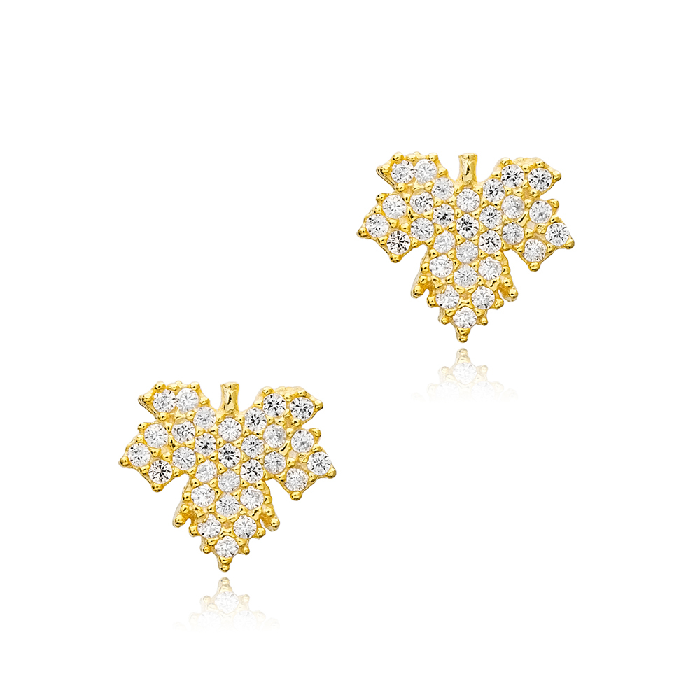 Leaf Stud Earring Wholesale Handcrafted Sterling Silver Earring