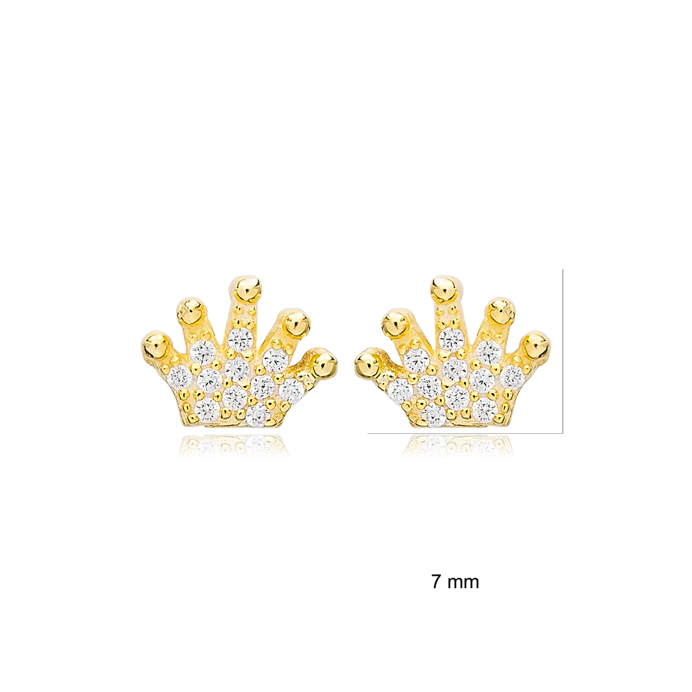 Crown Sterling Silver Stud Earring Wholesale Handcrafted Silver Earring
