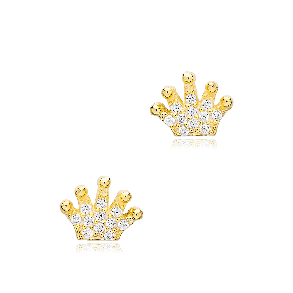 Crown Sterling Silver Stud Earring Wholesale Handcrafted Silver Earring