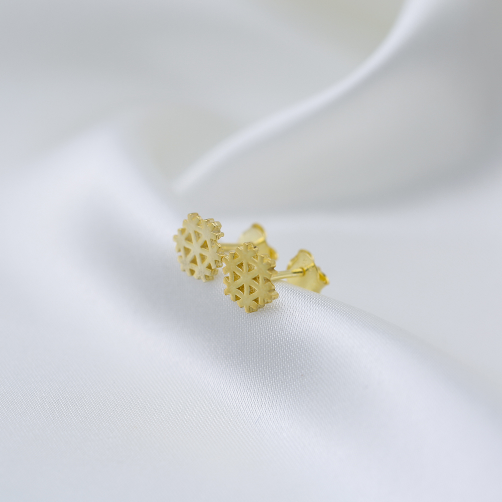 Snowflake Design 925 Sterling Silver Stud Earring Wholesale Handcrafted Silver Earring