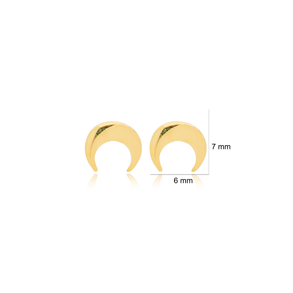 Moon Design Sterling Silver Stud Earring Wholesale Handcrafted Silver Earring