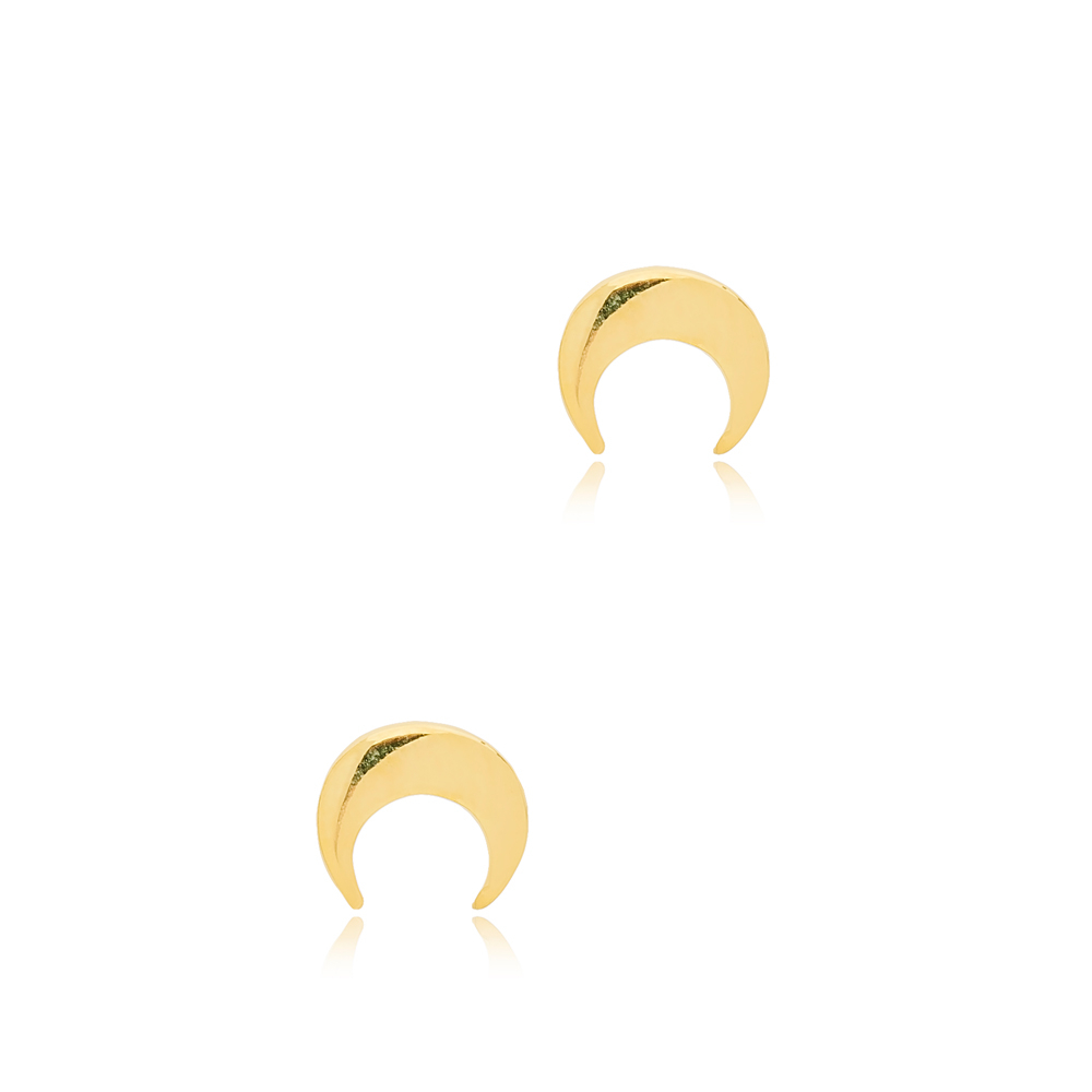 Moon Design Sterling Silver Stud Earring Wholesale Handcrafted Silver Earring