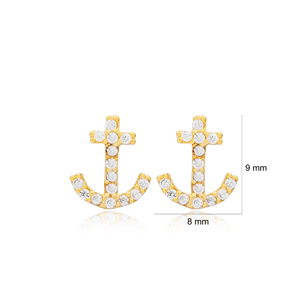 Anchor Design Sterling Silver Stud Earring Wholesale Handcrafted Silver Earring