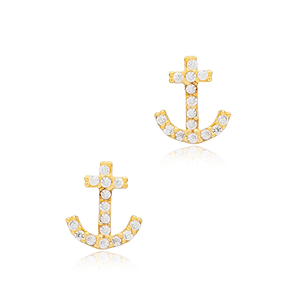 Anchor Design Sterling Silver Stud Earring Wholesale Handcrafted Silver Earring