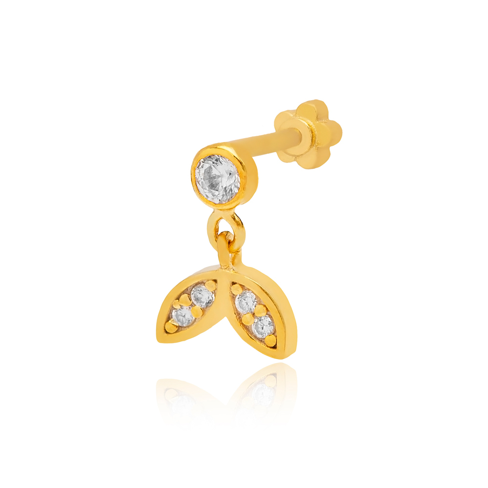 Dainty Desing CZ Stone Single Piercing Turkish Wholesale Handmade 925 Sterling Silver Jewelry