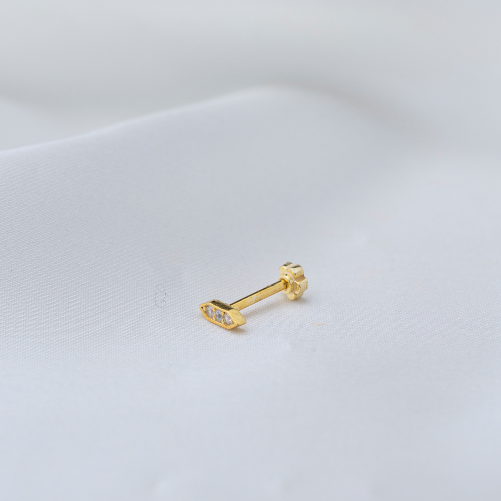 Tiny Shape Single Piercing Wholesale Handcrafted Turkish 925 Sterling Silver Jewelry