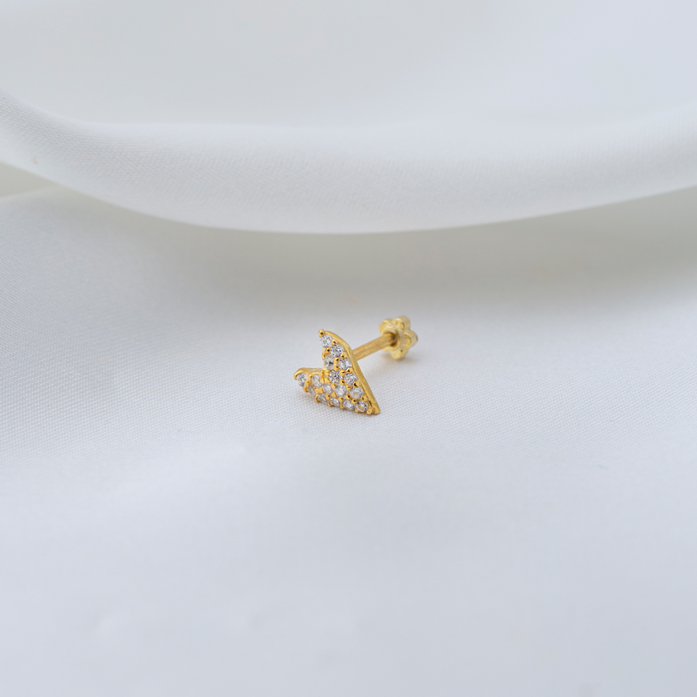 Arrow Design Single Piercing Turkish Wholesale Handmade 925 Sterling Silver Jewelry