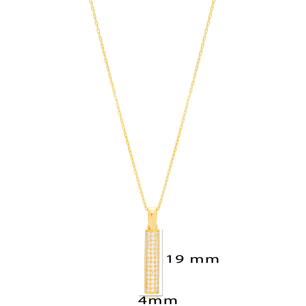 Cylinder Design Charm Necklaces Dainty Women Handcrafted Wholesale 925 Sterling Silver Jewelry