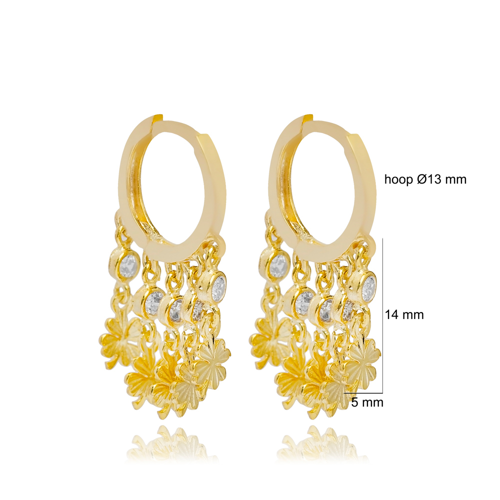 Clover Design Shaker Dangle Earrings Women Trendy 925 Sterling Silver Jewelry