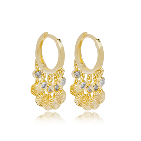 Round Design Shaker Dangle Earrings Women Trendy 925 Sterling Silver Jewelry