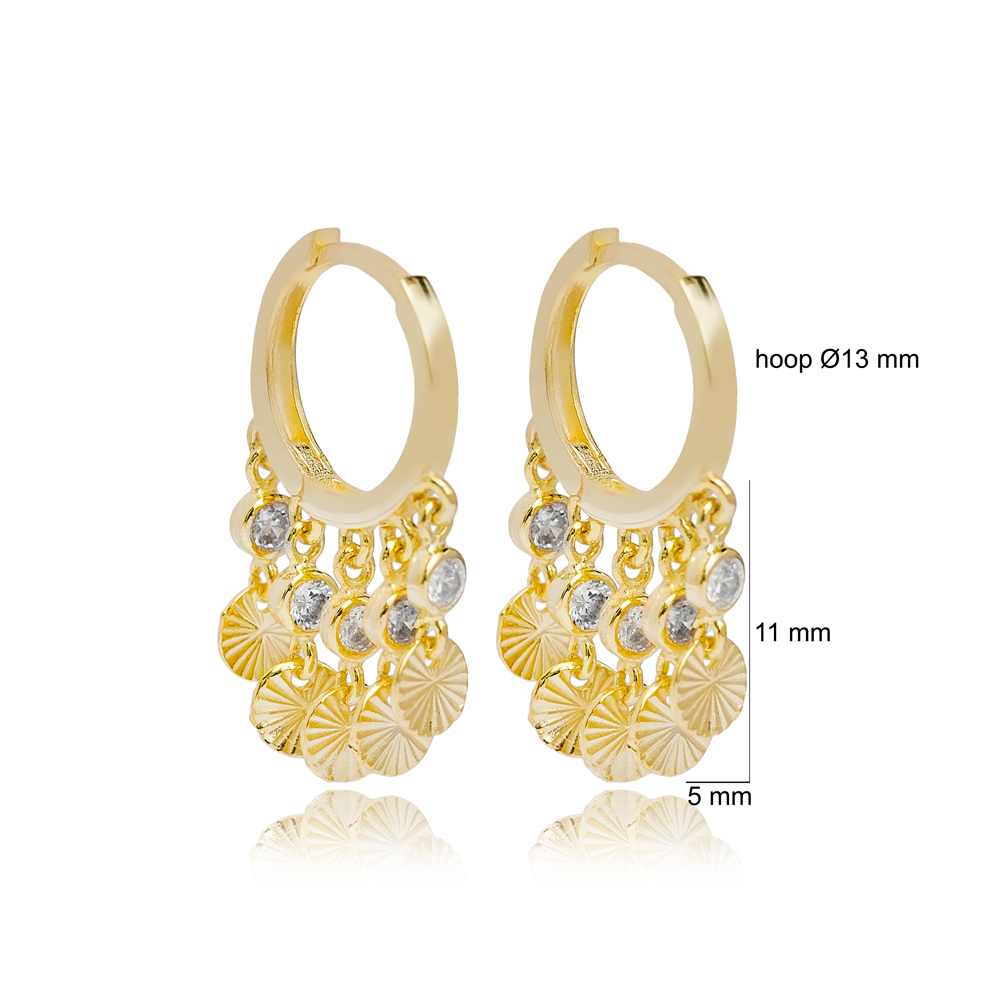 Round Design Shaker Dangle Earrings Women Trendy 925 Sterling Silver Jewelry