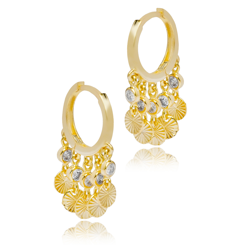Round Design Shaker Dangle Earrings Women Trendy 925 Sterling Silver Jewelry