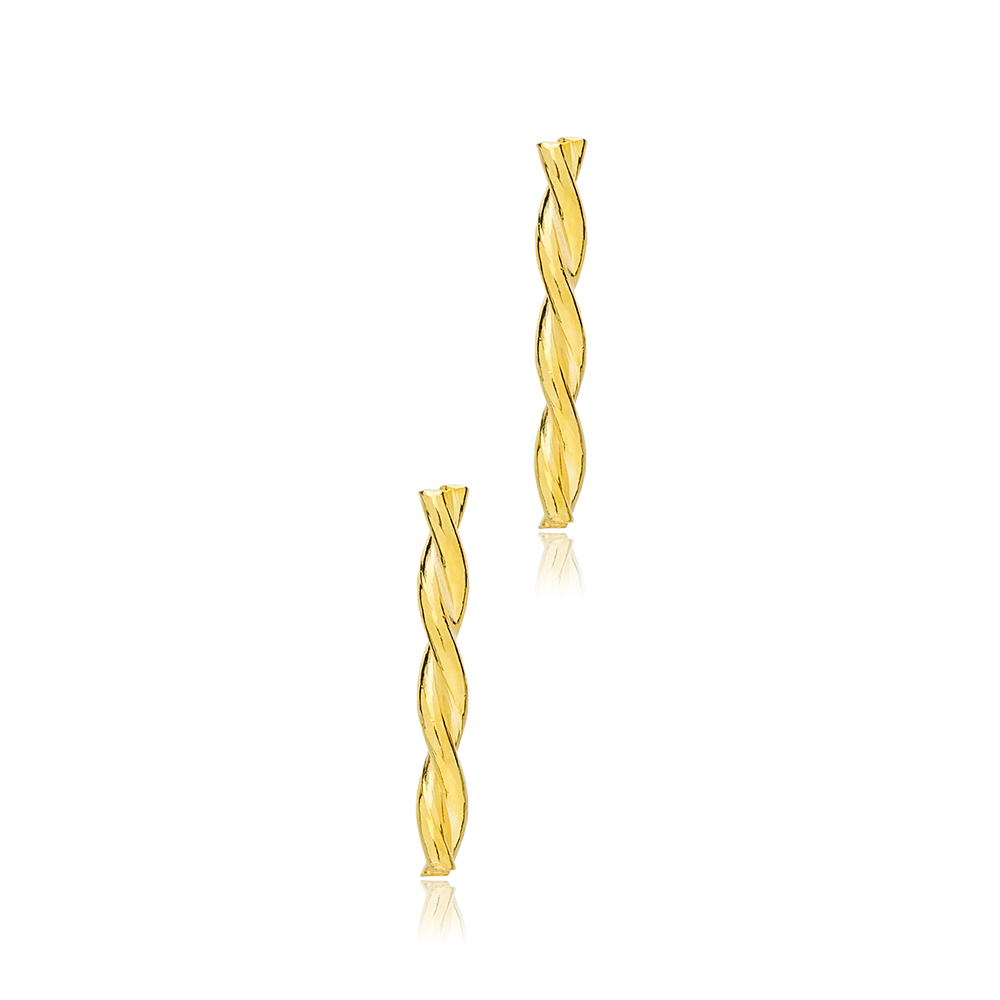 Curved Bar Stud Earrings Women Trendy 925 Sterling Silver Jewelry