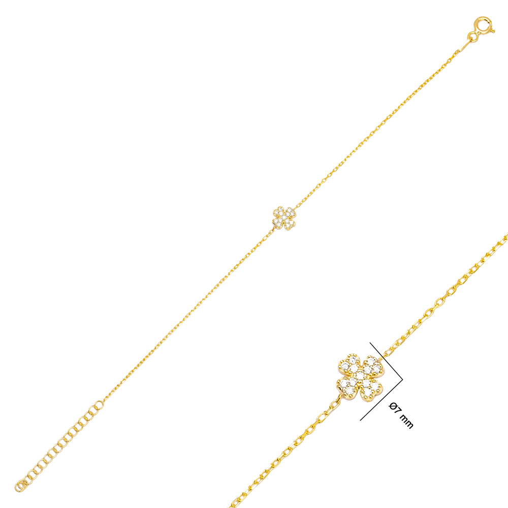 Cross Design Clear Zircon Stone Women Charm Bracelet 925 Sterling Silver Jewelry