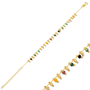 Multicolor Mix Stone Shaker Design Bracelet Turkish Wholesale Handcrafted 925 Sterling Silver