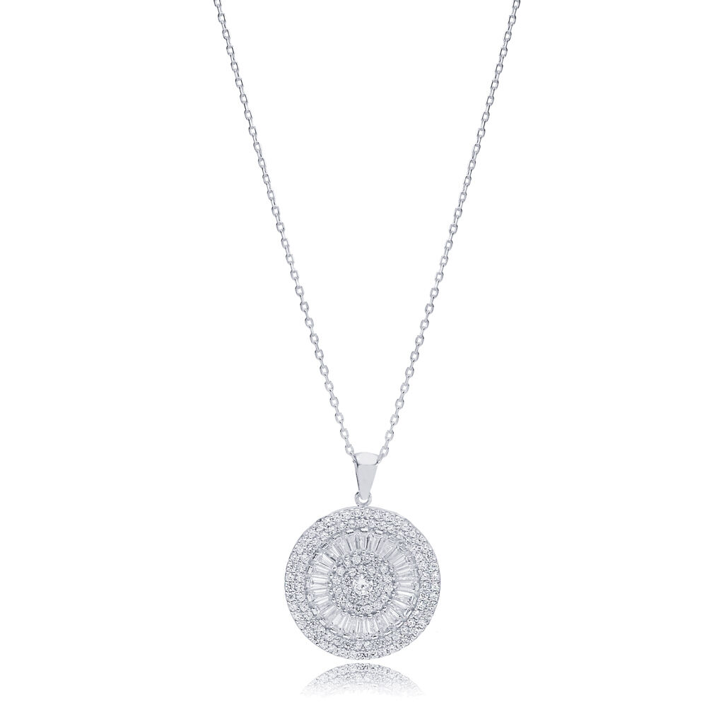 42+5 cm Round Charm Zircon Necklace-PEND-8657(8479)