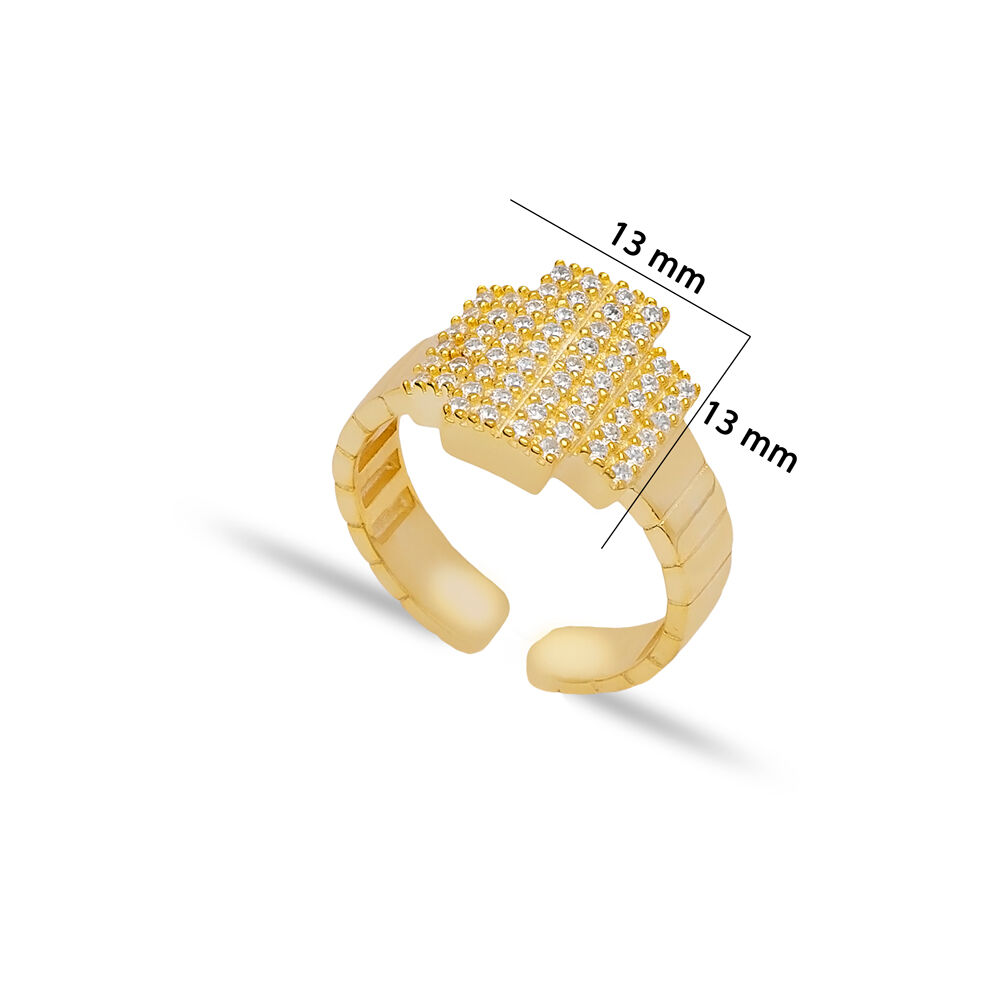 New Fashion Dainty Zircon Stone Women Adjustable Ring Handmade Turkish Wholesale 925 Sterling Silver Jewelry